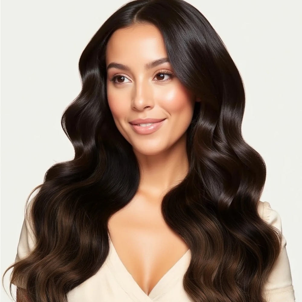 Irresistible Me  Dark Brown Hair Extensions 16’ inch New invisible clips ins